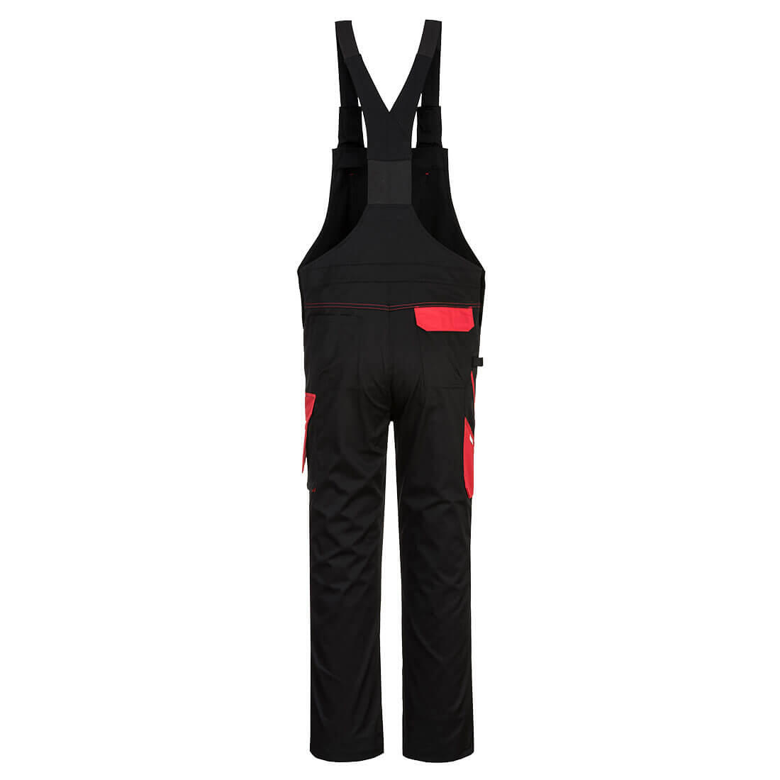 PW243 PW2 Bib and Brace Black/Red - Image 2