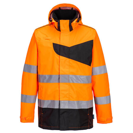 Portwest PW265 PW2 Hi-Vis Rain Jacket Orange/Black
