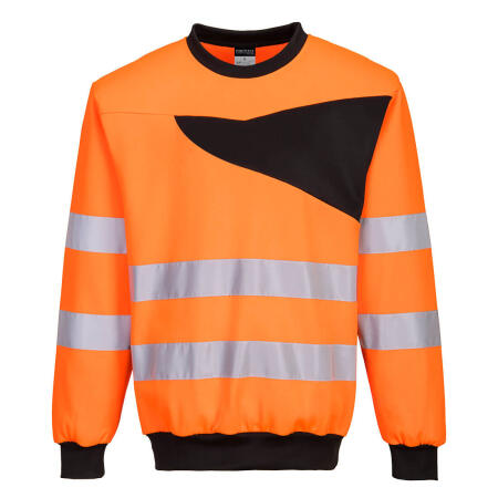 Portwest PW277 PW2 Hi-Vis Sweatshirt Orange/Black