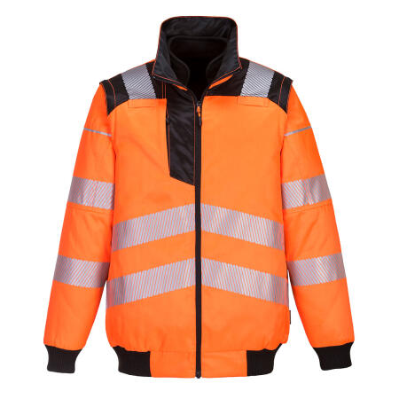 PW302 PW3 Hi-Vis 3-in-1 Pilot Jacket  Orange/Black