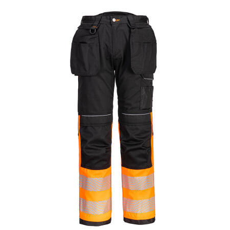 PW307 PW3 Hi-Vis Class 1 Holster Pocket Trousers Orange/Black