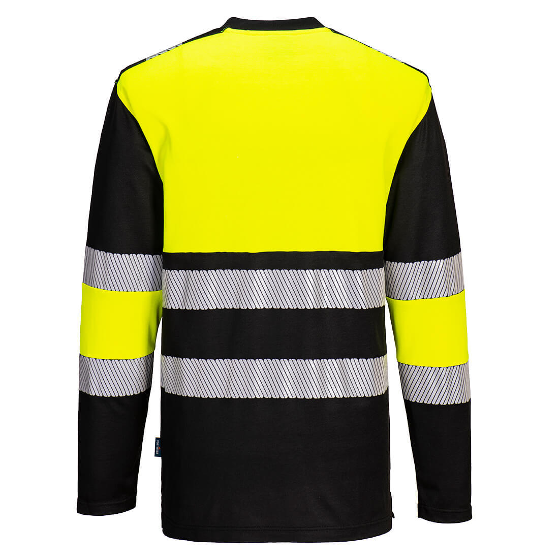 PW312 PW3 Hi-Vis Cotton Comfort Class 1 T-Shirt L/S Yellow/Black - Image 2