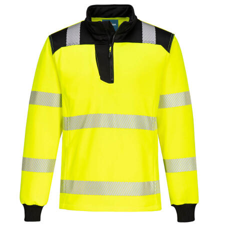 PW326 PW3 Hi-Vis 1/4 Zip Sweatshirt Yellow/Black