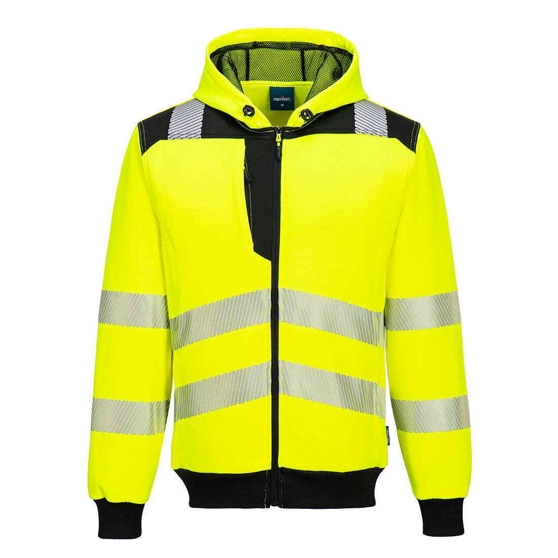 PW327 PW3 Hi-Vis Zip Hoodie Yellow/Black