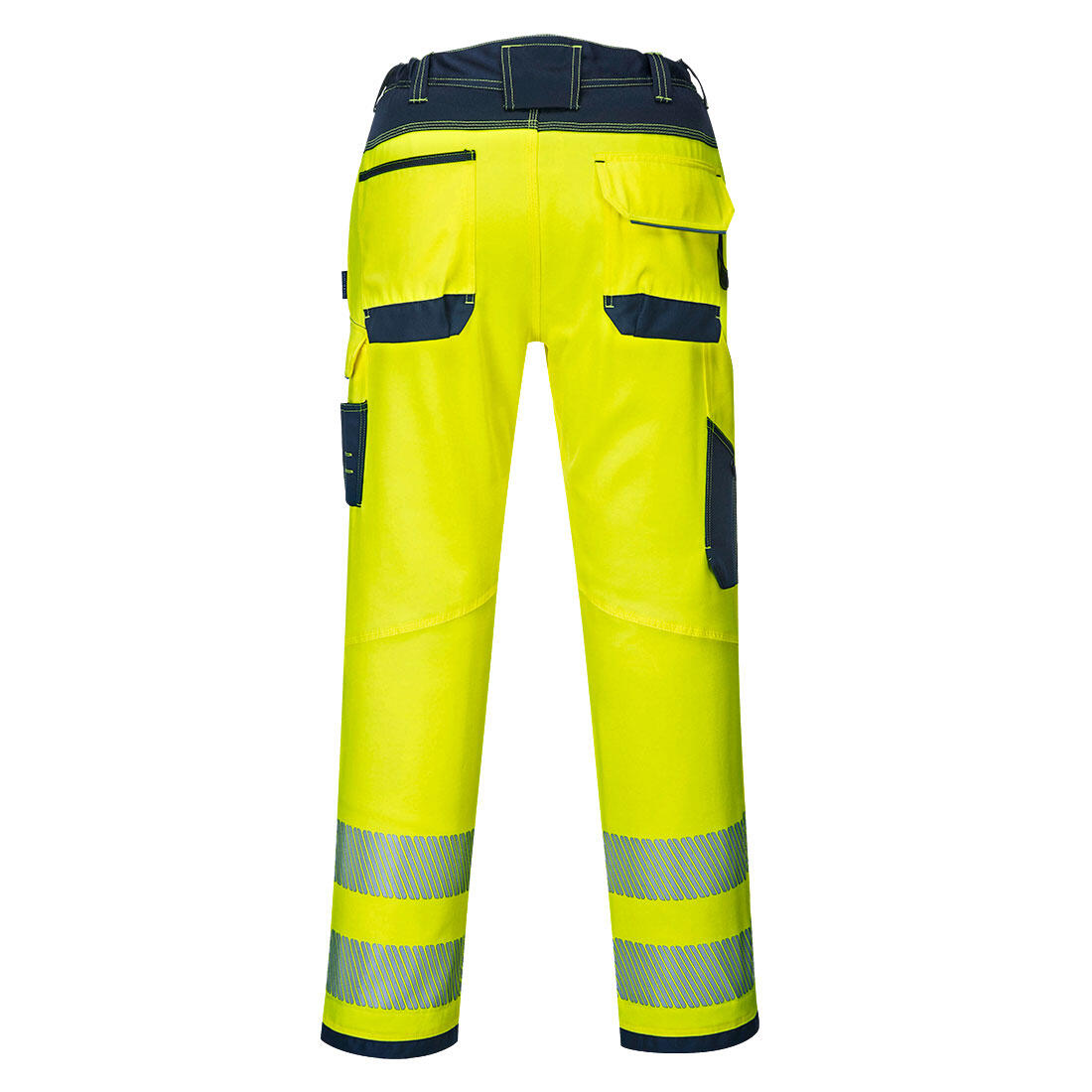PW340 PW3 Hi-Vis Work Trousers Yellow/Navy - Image 2