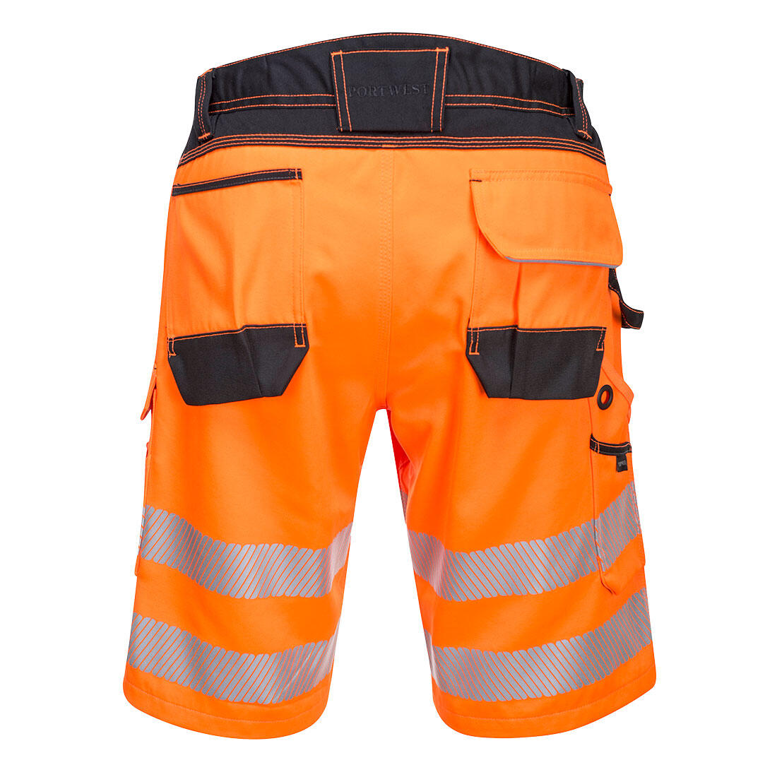 PW348 PW3 Hi-Vis Shorts Orange/Black - Image 2
