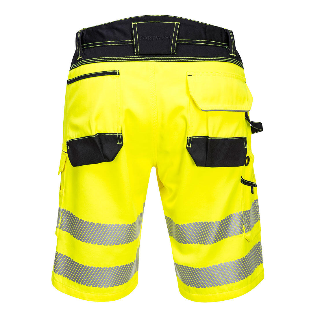 PW348 PW3 Hi-Vis Shorts Yellow/Black - Image 2