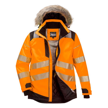 PW369 PW3 Hi-Vis Winter Parka Jacket Orange/Black