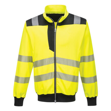 PW370 PW3 Hi-Vis Zip Sweatshirt Yellow/Black