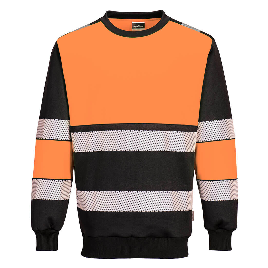 PW376 PW3 Hi-Vis Class 1 Sweatshirt Orange/Black