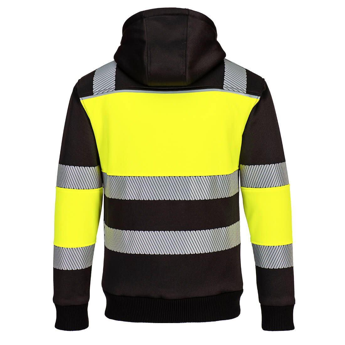 PW377 PW3 Hi-Vis Zipped Class 1 Winter Hoodie Yellow/Black - Image 2