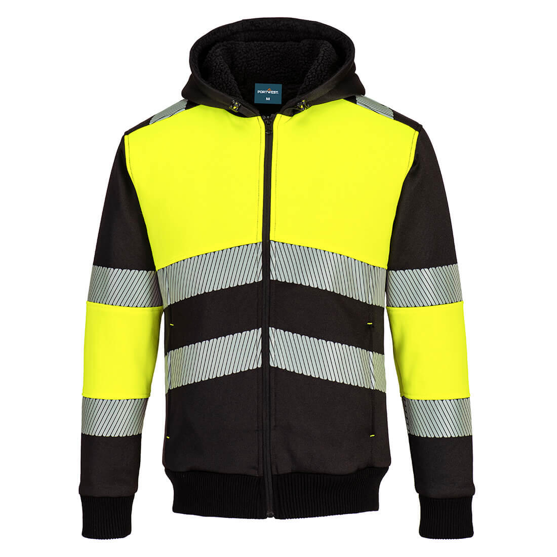 PW377 PW3 Hi-Vis Zipped Class 1 Winter Hoodie Yellow/Black