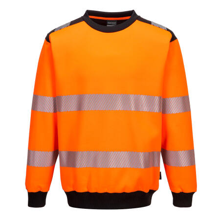 PW379 PW3 Hi-Vis Sweatshirt Orange/Black