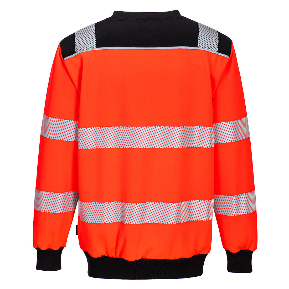PW379 PW3 Hi-Vis Sweatshirt Red/Black - Image 2