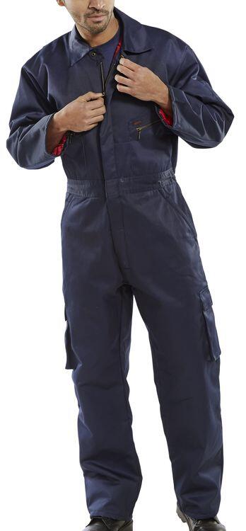 Beeswift Quilted Boilersuit Navy Blue