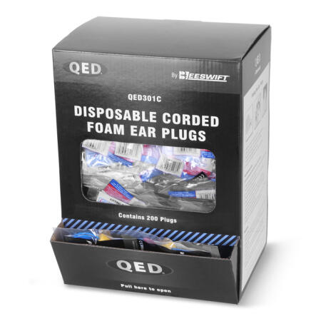 Beeswift Qed Disposable Foam Corded Ear Plugs Blue