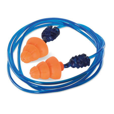 Beeswift Qed Snr34 Corded Tri Flange Reusable Ear Plugs Orange