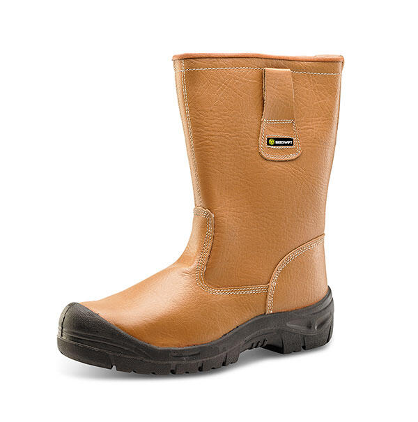 Beeswift Lined Rigger Boot With Scuff Cap Tan