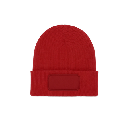 Uneek Clothing UC411 Red Rectangular Patch Beanie