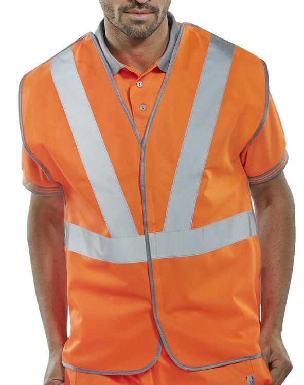 Beeswift Hi-Vis Rail Spec Vest (Polyester) Orange