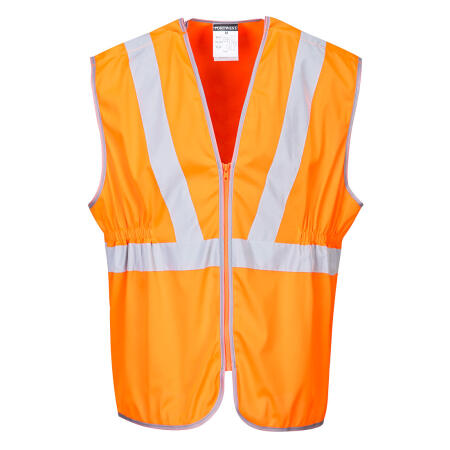RT20 Hi-Vis Zip Long Length Vest  Orange