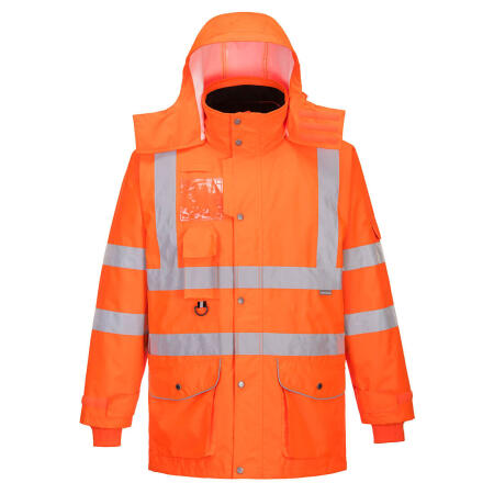 RT27 Hi-Vis Breathable 7-in-1 Traffic Jacket  Orange