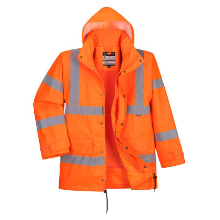 RT63 Hi-Vis Breathable Interactive Rain Traffic Jacket Orange