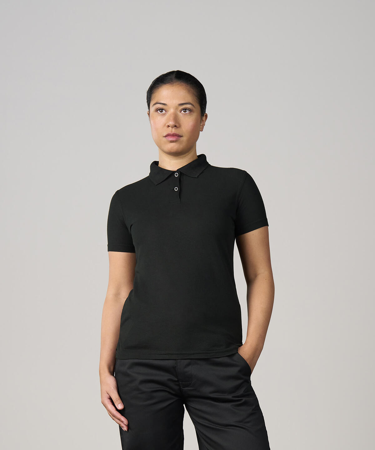 RX05F Women's pro polyester polo Black - Image 2