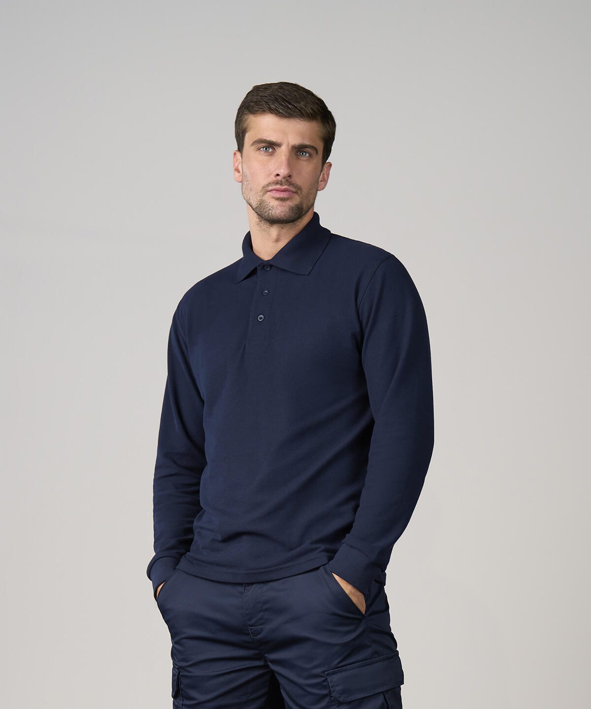 RX102 Pro long sleeve polo Blue - Image 2