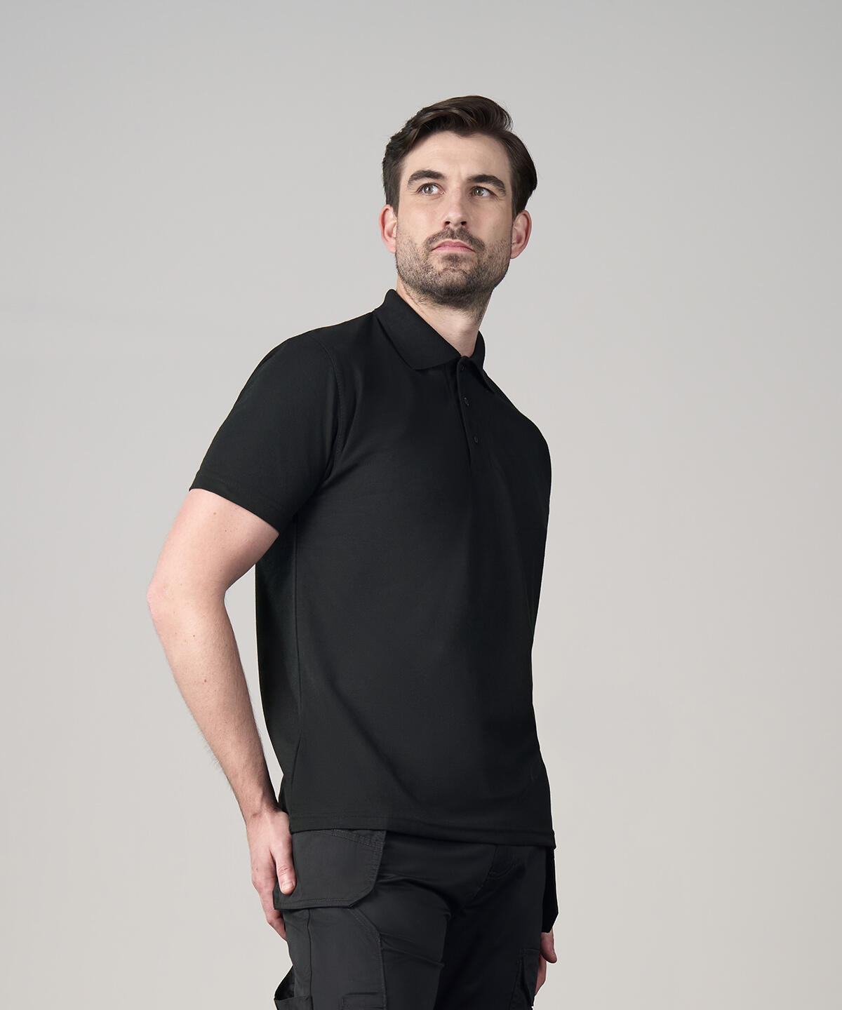 RX105 Pro polyester polo Black - Image 2