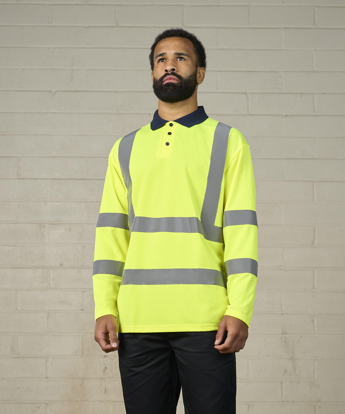 RX715 High visibility long sleeve polo Orange - Image 2