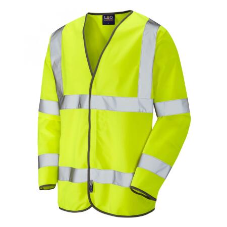 LEO Workwear SHIRWELL ISO 20471 Cl 3 Sleeved Waistcoat HV YELLOW
