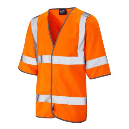 LEO Workwear GORWELL ISO 20471 Cl 3 Half Sleeve Waistcoat HV ORANGE