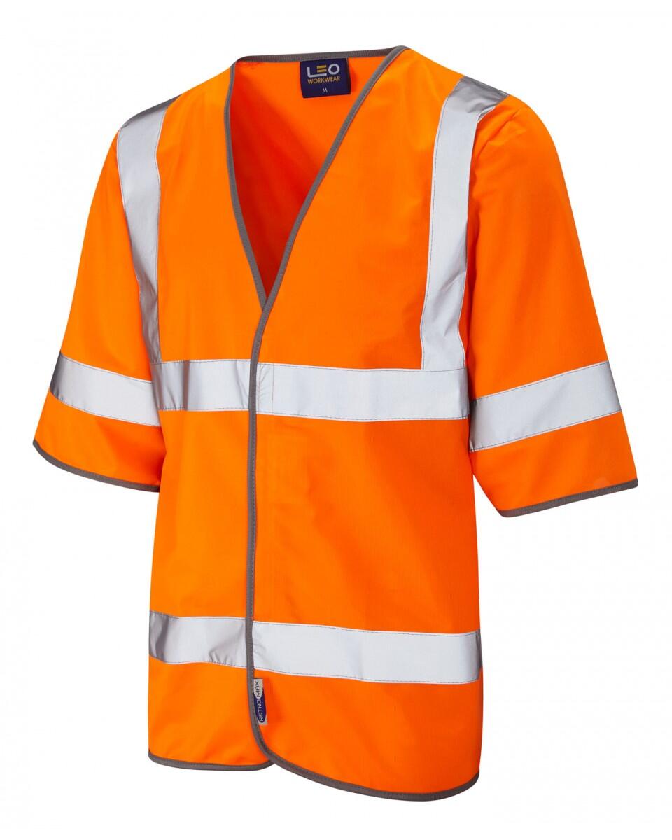 LEO Workwear GORWELL ISO 20471 Cl 3 Half Sleeve Waistcoat HV ORANGE