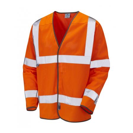 LEO Workwear FREMINGTON ISO 20471 Cl 3 Coolviz Sleeved Waistcoat HV ORANGE