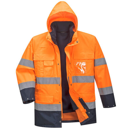 S162 Hi-Vis 3-in-1 Contrast Lite Jacket  Orange/Navy