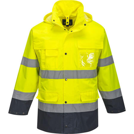 S162 Hi-Vis 3-in-1 Contrast Lite Jacket  Yellow/Navy