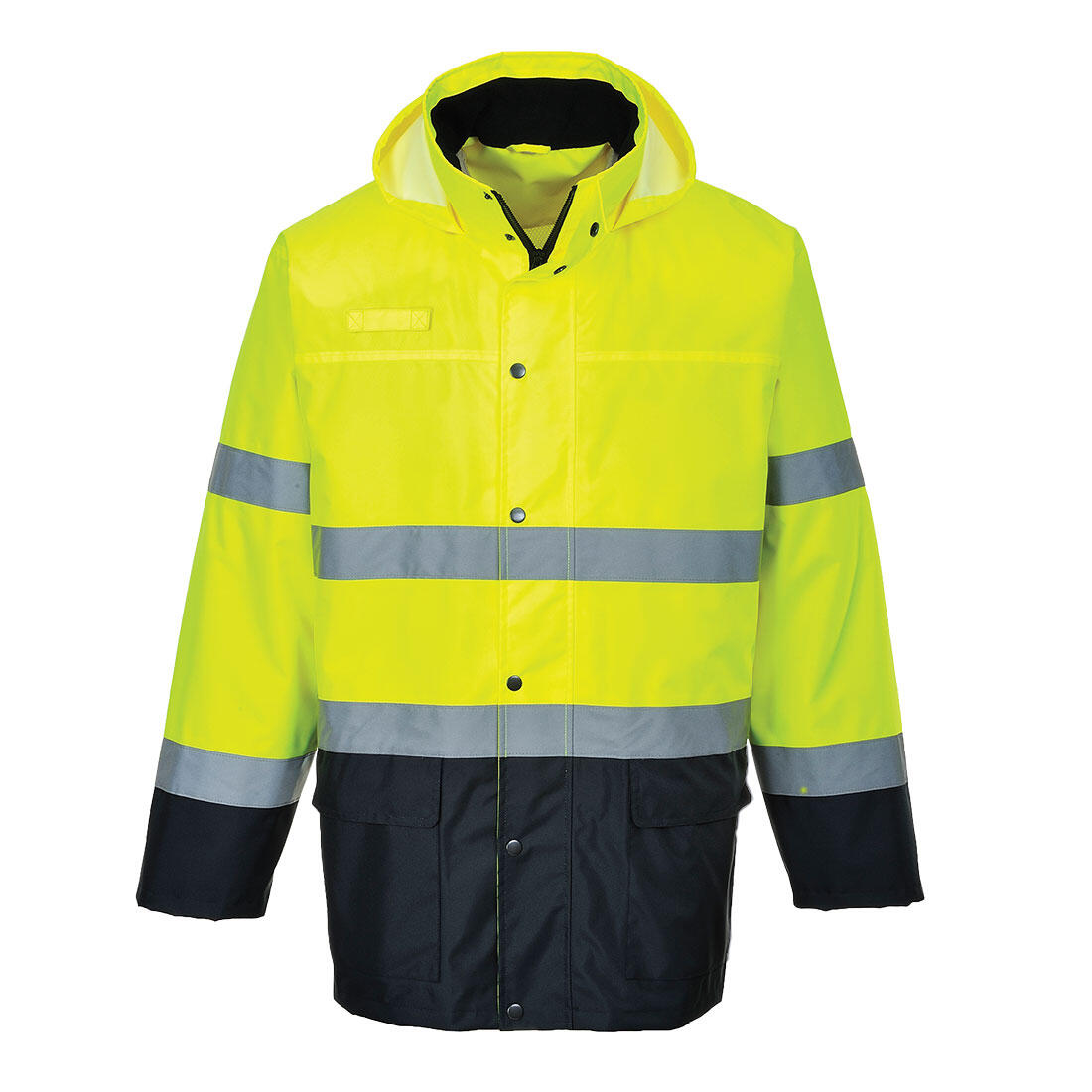 S166 Hi-Vis Contrast Rain Lite Traffic Jacket Yellow/Navy