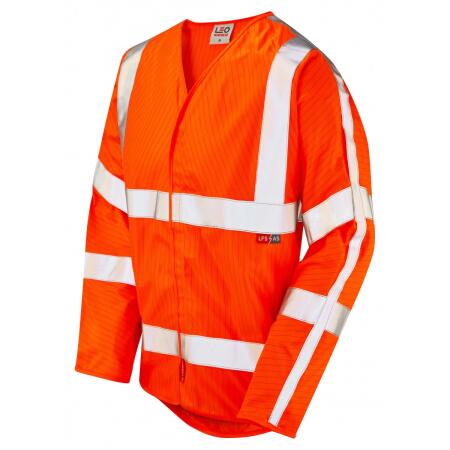 LEO Workwear MESHAW ISO 20471 Cl 3 LFS Sleeved (EN 14116/EN 1149) HV ORANGE