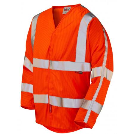 LEO Workwear STICKLEPATH ISO 20471 Cl 3 LFS 3/4 Sleeve (EN 14116/EN 1149) HV ORANGE
