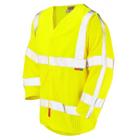 LEO Workwear STICKLEPATH ISO 20471 Cl 3 LFS 3/4 Sleeve (EN 14116/EN 1149) HV YELLOW