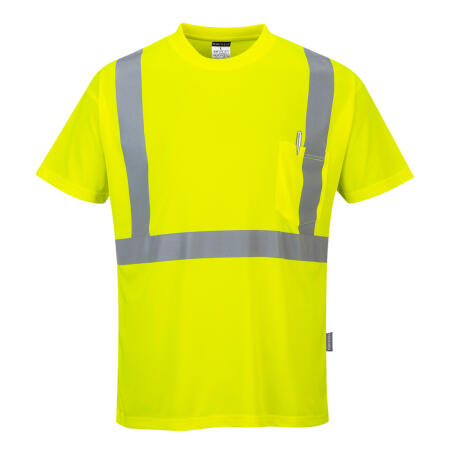 S190 Hi-Vis Pocket T-Shirt S/S Yellow