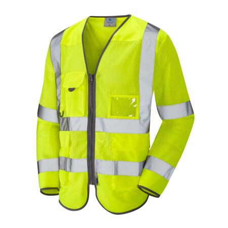 LEO Workwear BURRINGTON ISO 20471 Cl 3 Coolviz Superior Sleeved Waistcoat HV YELLOW