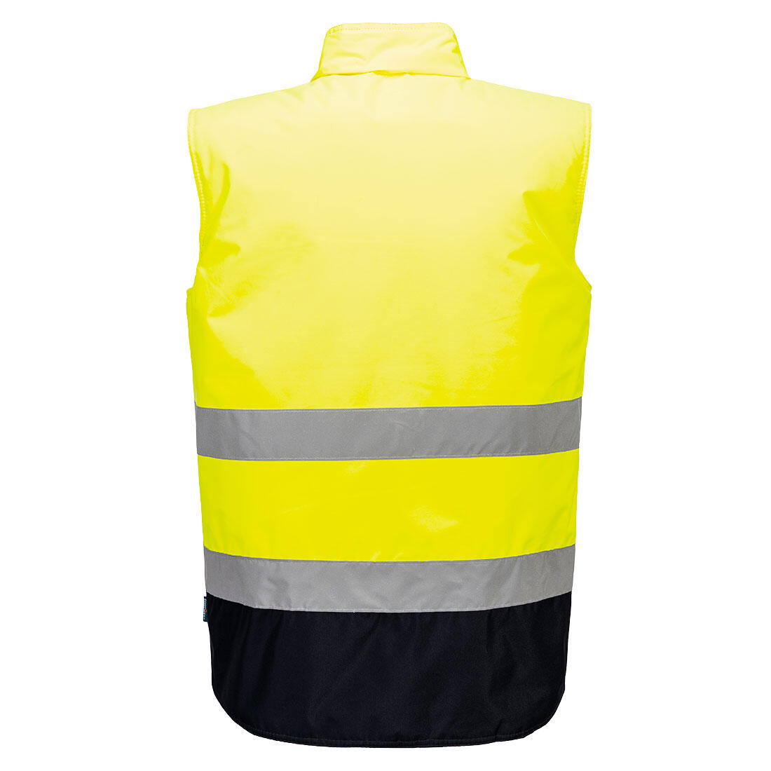 S267 Hi-Vis Contrast Bodywarmer Yellow/Navy - Image 2