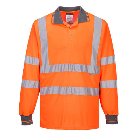 S277 Hi-Vis Polo Shirt L/S  Orange
