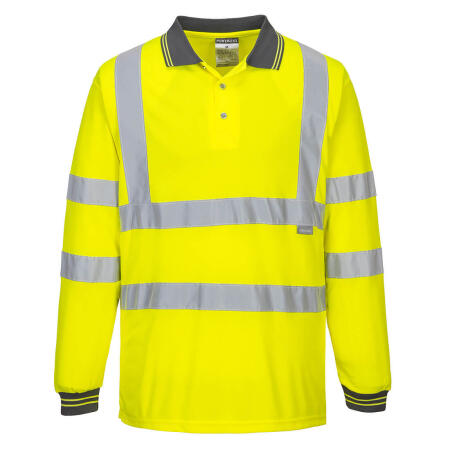 S277 Hi-Vis Polo Shirt L/S  Yellow