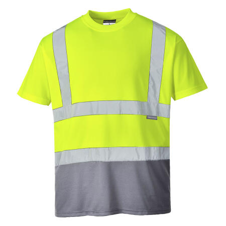 Portwest S378 Hi-Vis Contrast T-Shirt S/S  Yellow/Grey