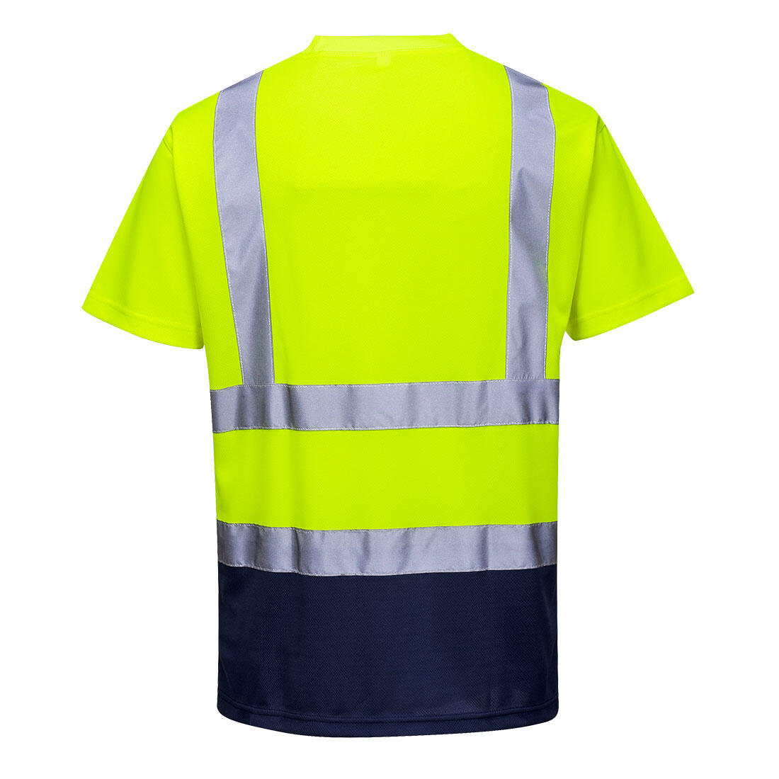 S378 Hi-Vis Contrast T-Shirt S/S Yellow/Navy - Image 2