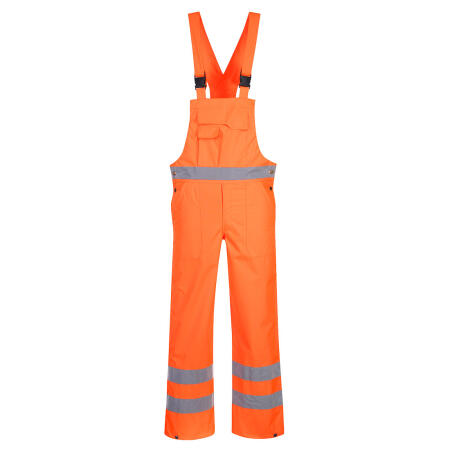 S388 Hi-Vis Breathable Rain Bib and Brace Orange
