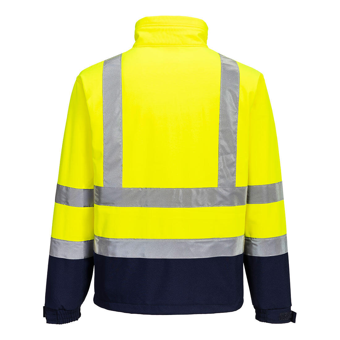 S425 Hi-Vis Contrast Softshell (3L) Yellow/Navy - Image 2